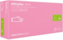 Rękawice Nitrylowe 100 sztuk / Różowe / Nitrylex Pink (M 7-8)