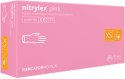 Rękawice Nitrylowe 100 sztuk / Różowe / Nitrylex Pink (XS 5-6)