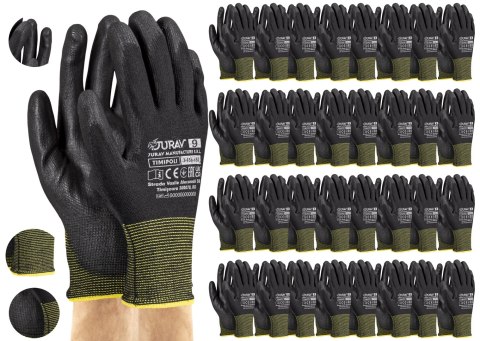 Rękawice Robocze Czarne J-TIMIPOLI_BB - 120 Par (10 - XL)