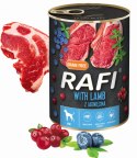 Karma Mokra Dla Psów RAFI z Jagnięciną, Borówką i Żurawiną 400g - 12 szt.