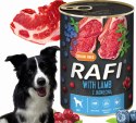 Karma Mokra Dla Psów RAFI z Jagnięciną, Borówką i Żurawiną 400g - 24 szt.