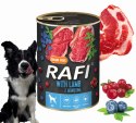 Karma Mokra Dla Psów RAFI z Jagnięciną, Borówką i Żurawiną 400g - 24 szt.