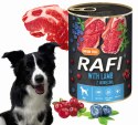 Karma Mokra Dla Psów RAFI z Jagnięciną, Borówką i Żurawiną 400g - 24 szt.