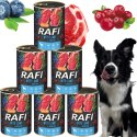 Karma Mokra Dla Psów RAFI z Jagnięciną, Borówką i Żurawiną 400g - 6 szt.