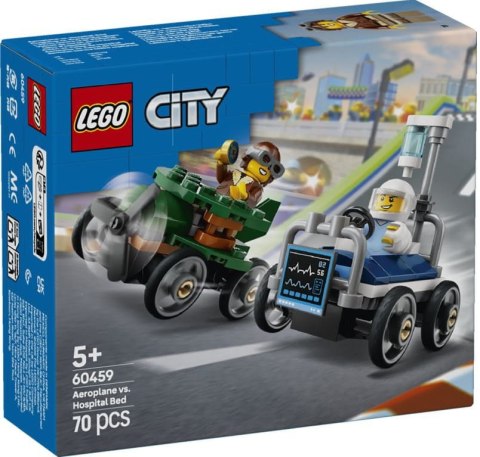 60459 - LEGO City - Zestaw wyścigówek: samolot kontra łóżko szpitalne