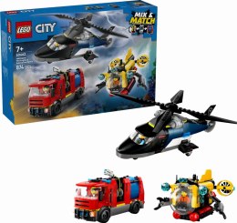 60462 - LEGO City - Zestaw z helikopterem, wozem strażackim i łodzią podwodną