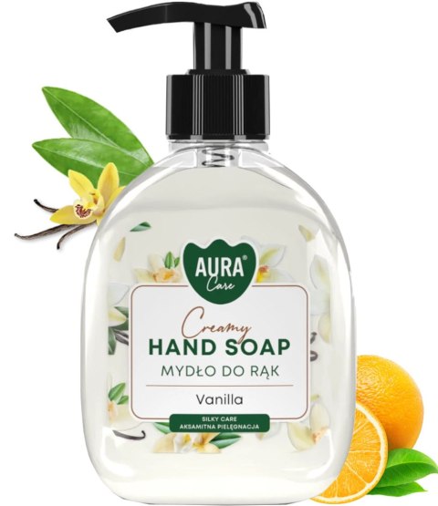 AURA Care Mydło Do Rąk Kremowe Wanilia 300 ml Z Dozownikiem AHS-001-003