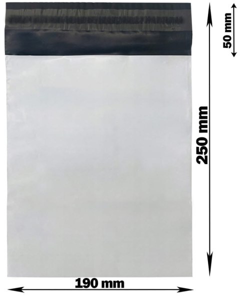 Foliopaki Kurierskie Białe B5 190x250mm - 100 szt.