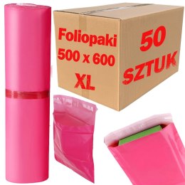 Foliopaki Kurierskie Różowe XL 500x600mm - 50 szt.