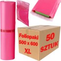 Foliopaki Kurierskie Różowe XL 500x600mm - 50 szt.