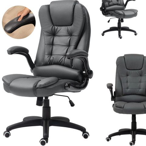 Fotel Biurowy Ze Składanymi Podłokietnikami i Funkcją Odchylania Ciemnoszary PAKO 921-731V81CG