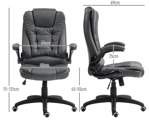 Fotel Biurowy Ze Składanymi Podłokietnikami i Funkcją Odchylania Ciemnoszary PAKO 921-731V81CG