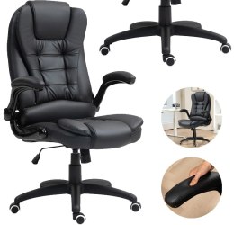 Fotel Biurowy Ze Składanymi Podłokietnikami i Funkcją Odchylania Czarny PAKO 921-731V81BK