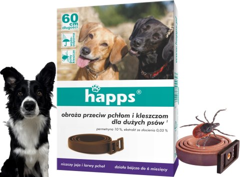 HAPPS - obroża przeciw pchłom i kleszczom dla dużych psów