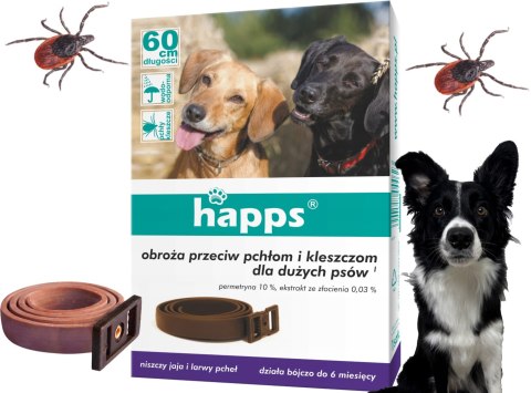 HAPPS - obroża przeciw pchłom i kleszczom dla dużych psów