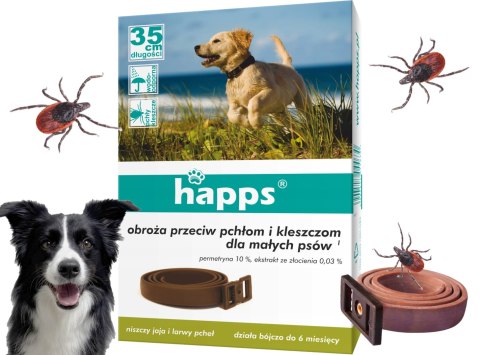 HAPPS - obroża przeciw pchłom i kleszczom dla małych psów