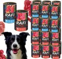 Zestaw 24x400g Karma Mokra Dla Psów RAFI MIX Smaków (Jagnięcina, Wołowina)