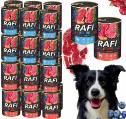 Zestaw 24x400g Karma Mokra Dla Psów RAFI MIX Smaków (Jagnięcina, Wołowina)