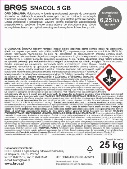 BROS - Snacol 5GB zwalcza ślimaki 25kg