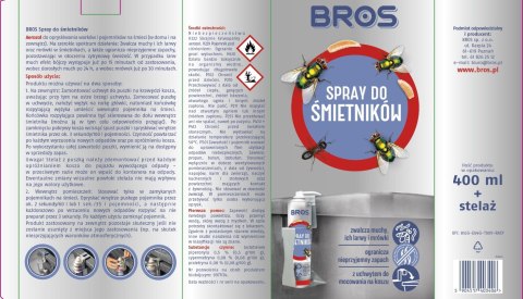 BROS - Spray Do Śmietników 400ml - Zestaw z Uchwytem