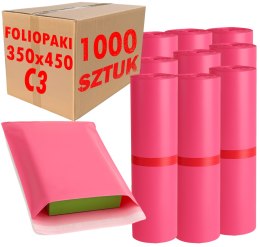 Foliopaki Kurierskie Różowe C3 350x450mm - 1000 szt.