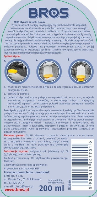 BROS - płyn do pułapki na osy 200ml