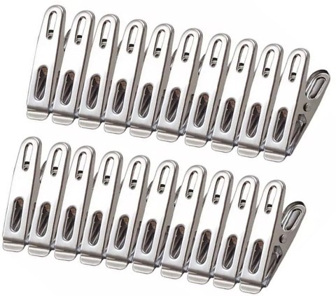 Klamerki Spinacze Do Prania Ubrań Bielizny Metalowe 20 szt. - 27327