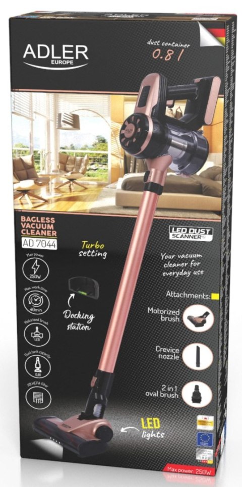 Odkurzacz Ręczny Pionowy Bezworkowy ADLER AD 7044