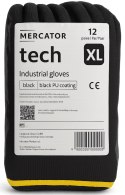 Rękawice Robocze MERCATOR Tech Black+Black PU - 12 Par (7 - S)