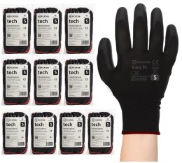 Rękawice Robocze MERCATOR Tech Black+Black PU - 120 Par (7 - S)