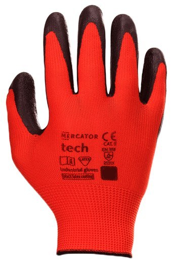 Rękawice Robocze MERCATOR Tech Red+Black Latex - 1 Para (10 - XL)