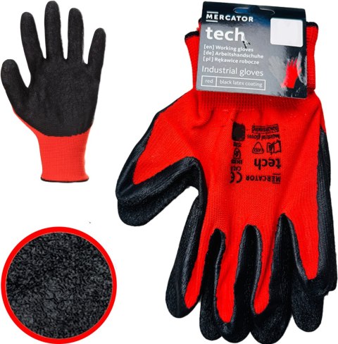 Rękawice Robocze MERCATOR Tech Red+Black Latex - 1 Para (8 - M)