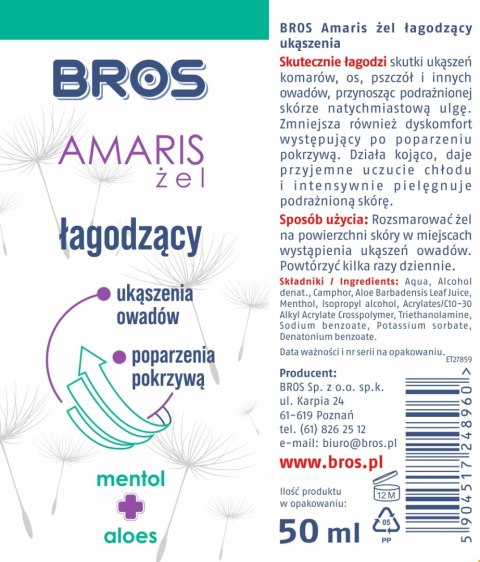 BROS - Amaris - żel łagodzący ukąszenia 50ml