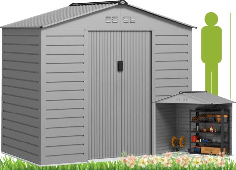 Domek Ogrodowy 213 x 131 x 192 cm Szary 2,43 m² PAKO 84H-352V00SR
