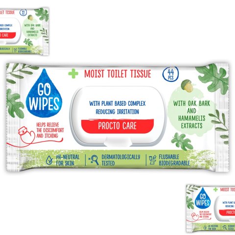 GOWIPES Nawilżany papier toaletowy Procto Care Flip top 44szt.