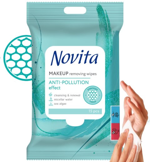 NOVITA Chusteczki nawilżane Make up & Care 15szt.