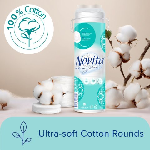 NOVITA Delikatne płatki kosmetyczne 80 sztuk