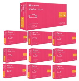 Rękawice Nitrylowe 100 szt. Nitrylex Magenta - 10 szt. (XS 5-6)