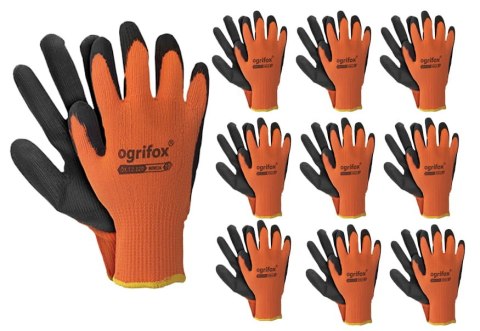 Rękawice robocze / Ocieplane / pomarańczowo-czarne / Rozmiar: 10 - XL / OX-WINUA_PB - 10 par