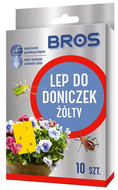 BROS - lep do doniczek żółty 10szt