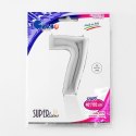Balon foliowy Cyfra 7 Srebrna - 102 cm Grabo