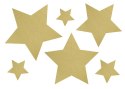 Dekoracja Gwiazdy, Złoty, różne rozmiary, 6 szt.