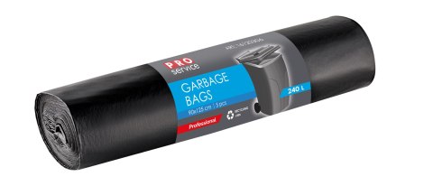 Worki Na Śmieci PRO 90x125 Czarne LD 240L 5 szt.