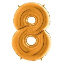 Balon Foliowy Cyfra 8, Złota, 66 cm Grabo