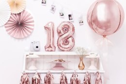 Balon foliowy Cyfra 8, 35cm, Rose Gold różowe złoto