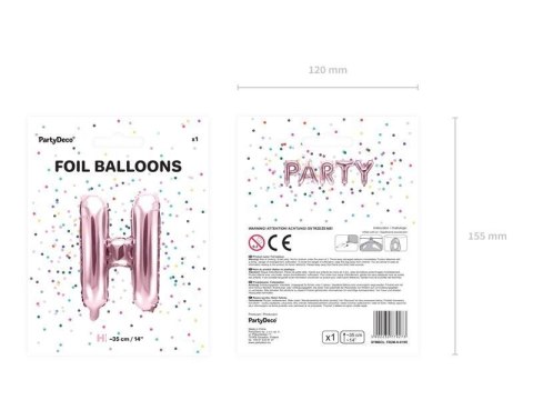 Balon foliowy Litera H, 35cm, Rose Gold różowe złoto