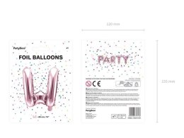 Balon foliowy Litera W, 35cm, Rose Gold różowe złoto