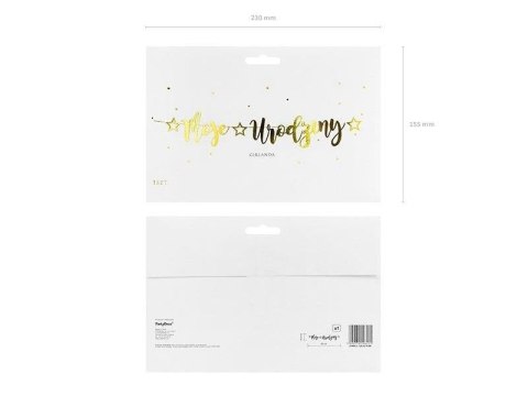 Baner Moje Urodziny, złoty, 16,5 cm x 90 cm
