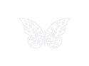 Dekoracje papierowe białe Motylki, 6,5 x 4cm, 10 szt.