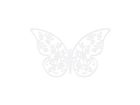 Dekoracje papierowe białe Motylki, 6,5 x 4cm, 10 szt.